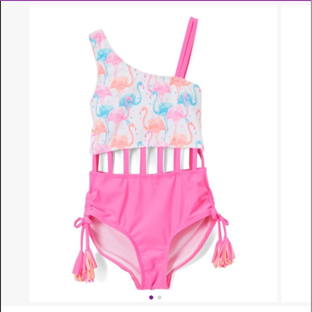 NWT! KATE MACK ONE PIECE PINK FLAMINGO SWIMSUIT 5